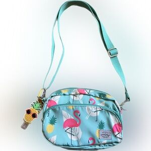 Basic Packs By Hot Style Mint Flamingo & Pineapple Cross Body Bag/ Purse